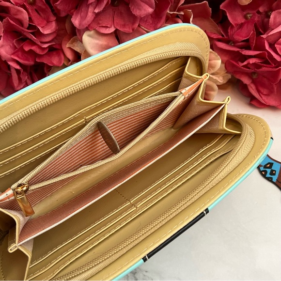 Silly Cartoon Dog Blue Vegan Leather Clutch Wallet - Picture 8 of 16